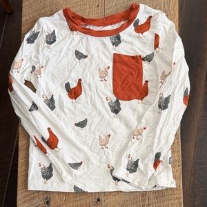 Kyte BABY Chick Print Long Sleeve Pocket Tee